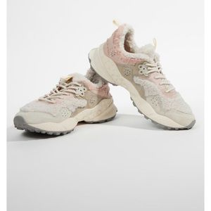 Free People Blush and Cream Textured Sneakers